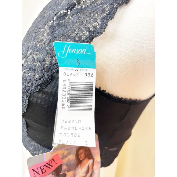 Vintage Henseon Kickernick Black Lace Bralette "Pretty Skamp" - Deadstock - Sz S - Picture 5 of 6